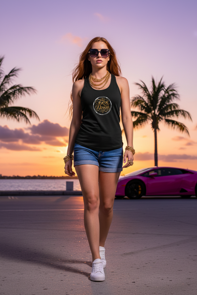 White Red Hair Jean Pants Sunset