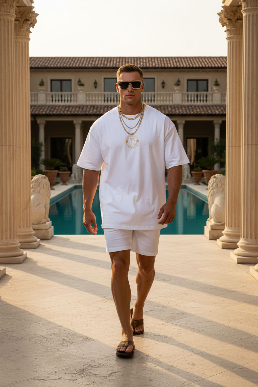 White Walking Pool Deck